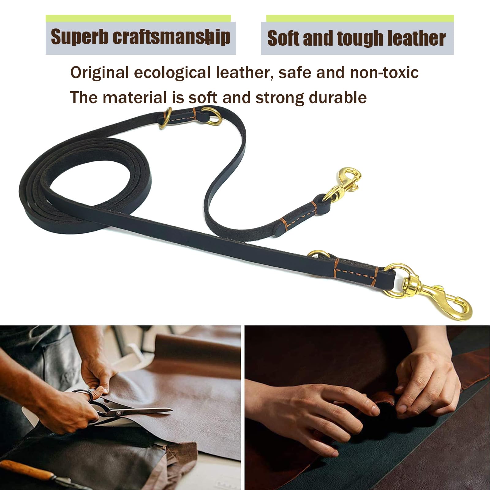 LWBMG Correa de cuero para entrenamiento duradera, ideal para paseos prolongados.