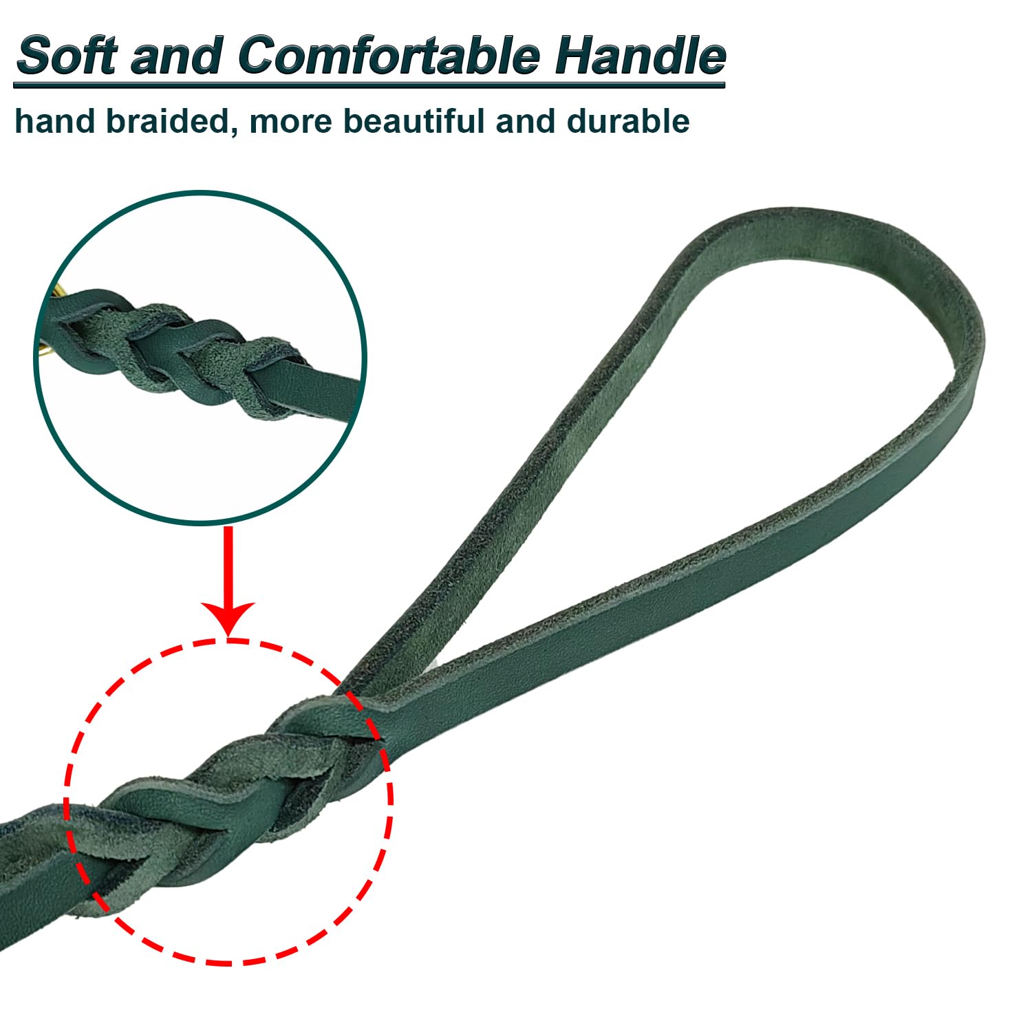 LWBMG correa de cuero 6ft, longitud ideal para entrenamiento.