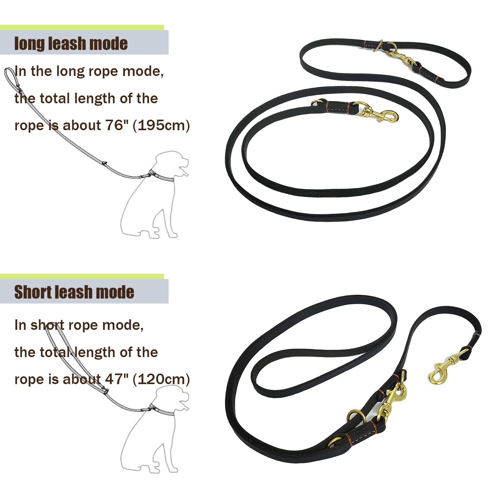 LWBMG Correa de cuero para perros medianos y grandes, cómoda y segura.