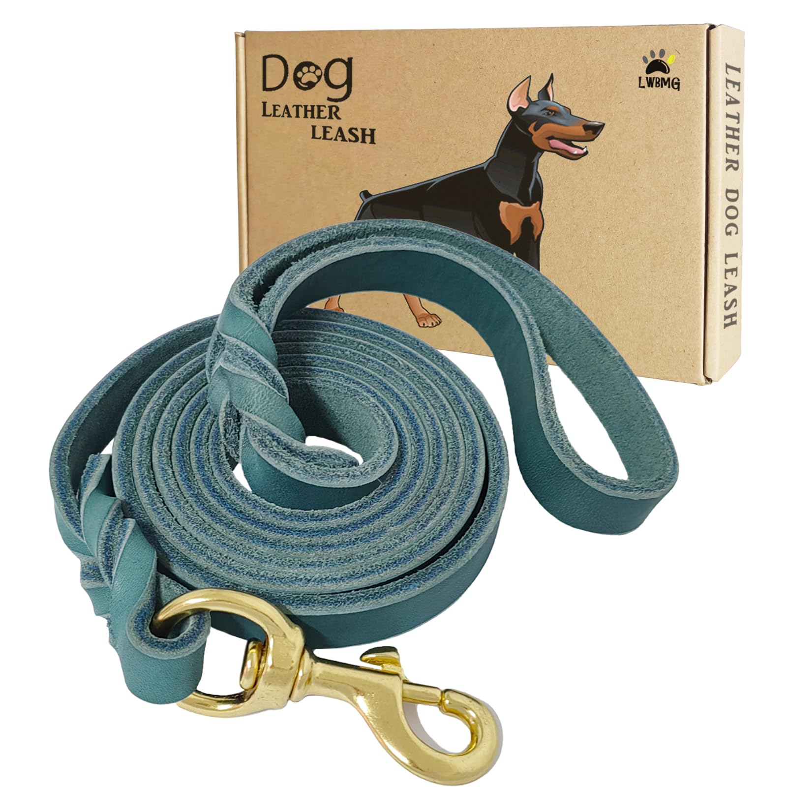 LWBMG correa de cuero para perro 4 pies, enfoque trenzado, ideal para paseos diarios.