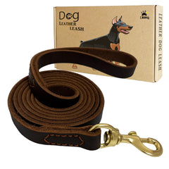 LWBMG correa de cuero para perro de 6 ft, correa trenzada resistente.