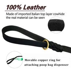 LWBMG correa artesanal de cuero para perros grandes, estilo trenzado