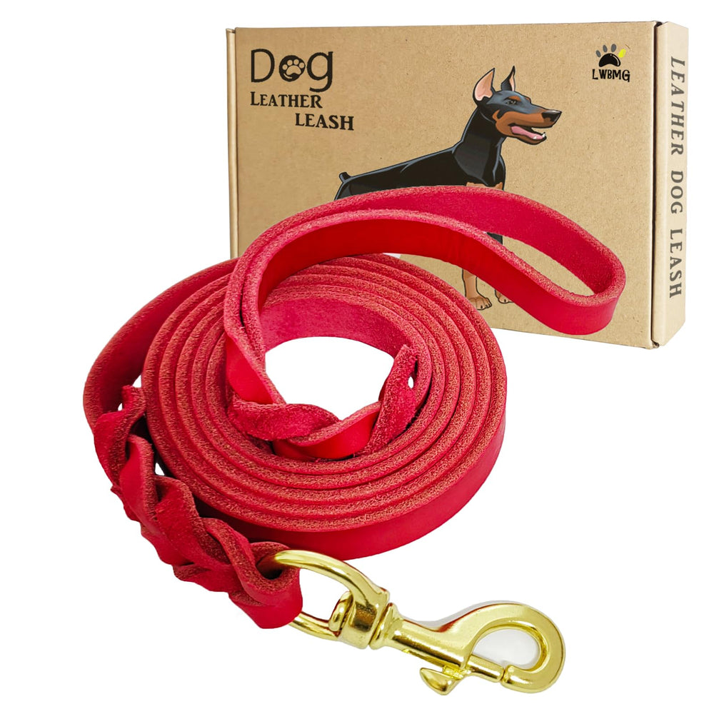 La correa LWBMG de cuero para perro seis-pies es duradera para paseos.