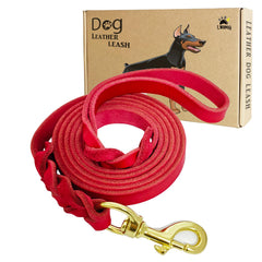 La correa LWBMG de cuero para perro seis-pies es duradera para paseos.