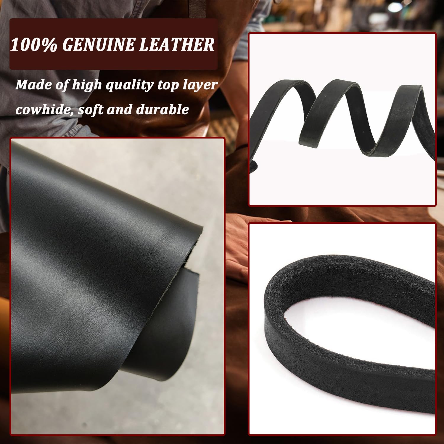LWBMG correa de cuero trenzado suave para un agarre estable durante caminatas.