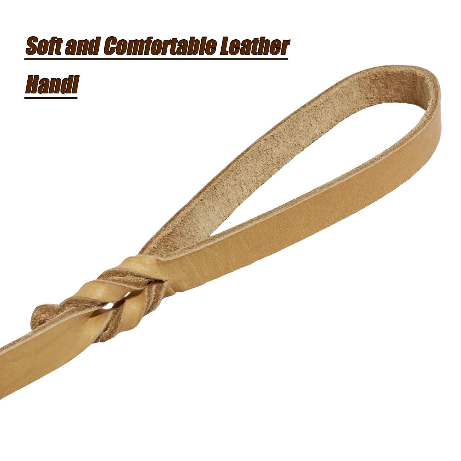 Correa de cuero LWBMG con anillo de cobre para portar bolsas durante paseos.