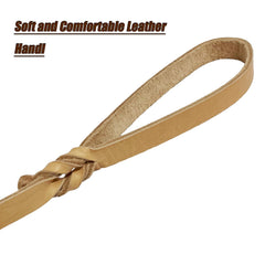 Correa de cuero LWBMG con anillo de cobre para portar bolsas durante paseos.