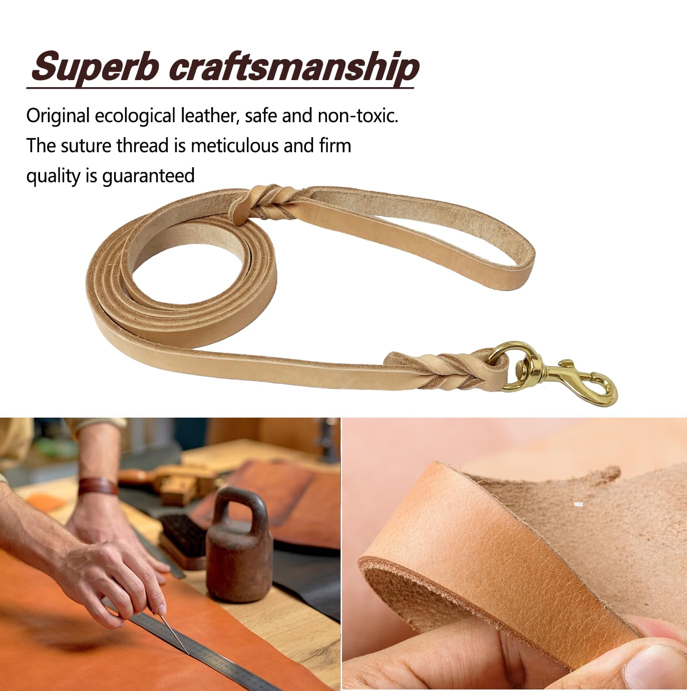 Correa de cuero LWBMG con mango resistente para manejo suave.