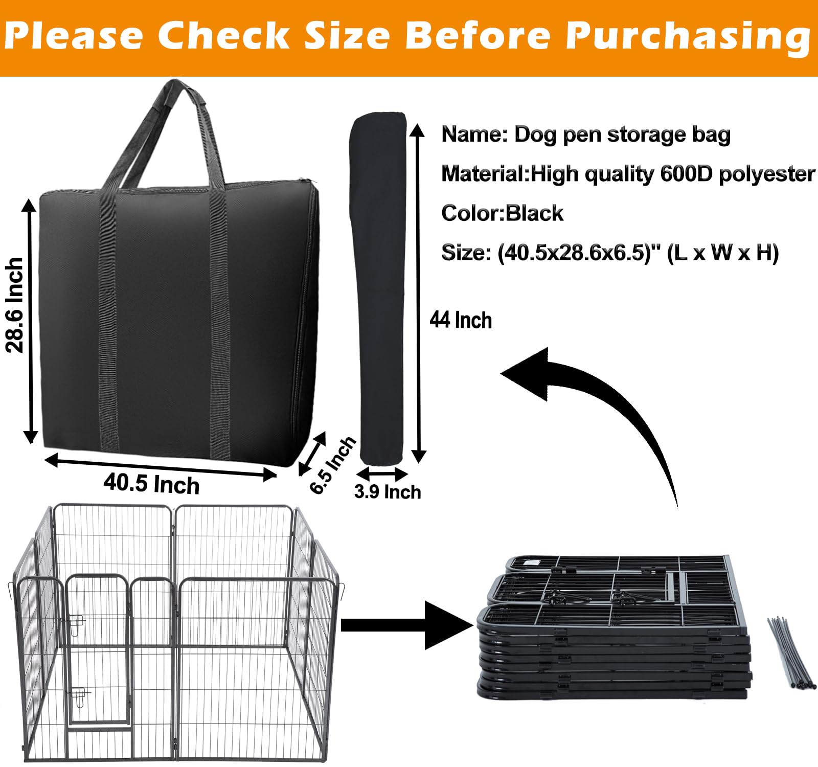 Bolsa LWFCOEE para jaula de perro, resistente con recubrimiento impermeable.