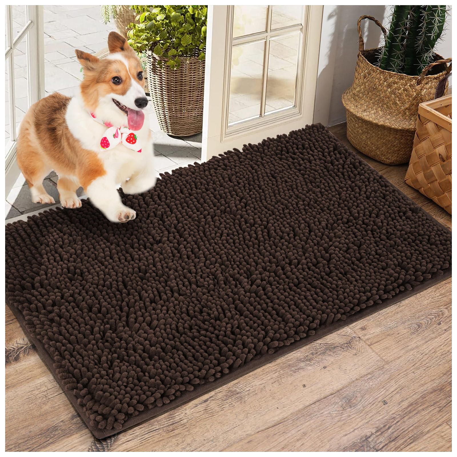 LWYYQB Alfombra chenille para perros: tacto suave y absorción rápida