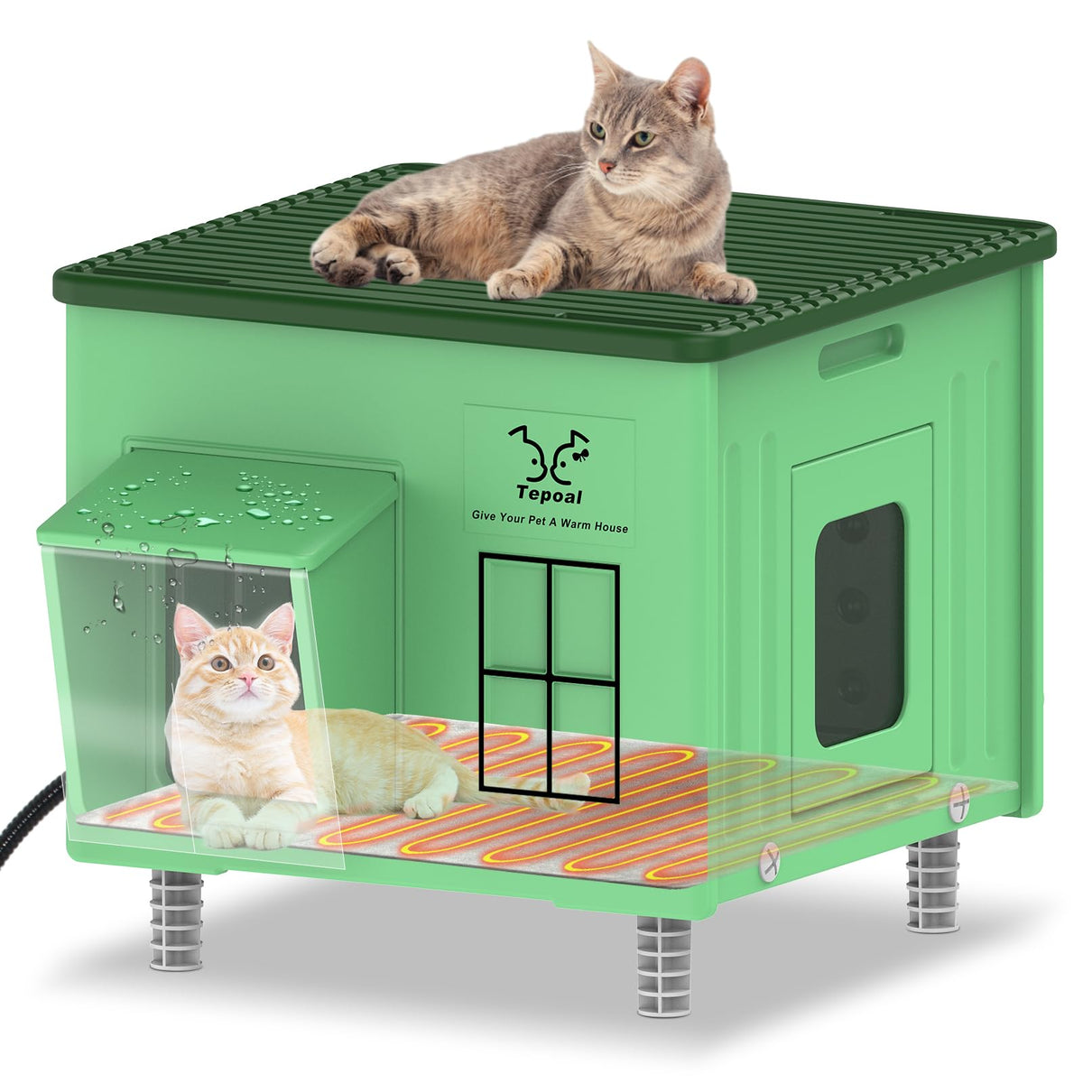 Casas para gatos de Lxheir Tepoal exterior cálida, refugio cálido para felinos al aire libre.