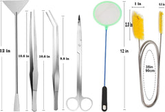 Lxiyu conjunto de herramientas para acuarismo, pinzas rectas con agarre seguro.