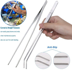 Lxiyu conjunto de herramientas para acuarismo, tijeras curvas para recorte limpio.