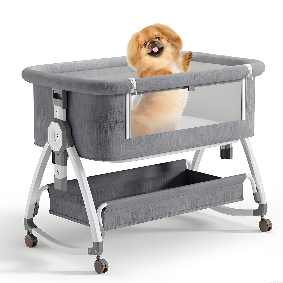 LYASILYHS cama lateral para perro elevada junto a la cama, combinación de cercanía y comodidad.