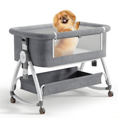 LYASILYHS cama lateral para perro elevada junto a la cama, combinación de cercanía y comodidad.