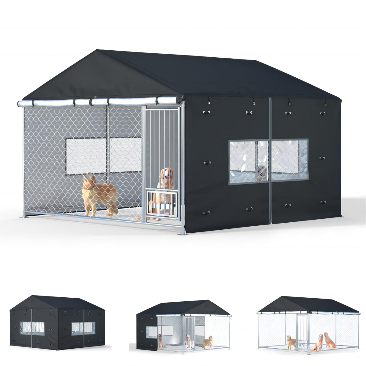 LYBOSH cobertura para jaula de perro 10x10 protege contra viento y lluvia