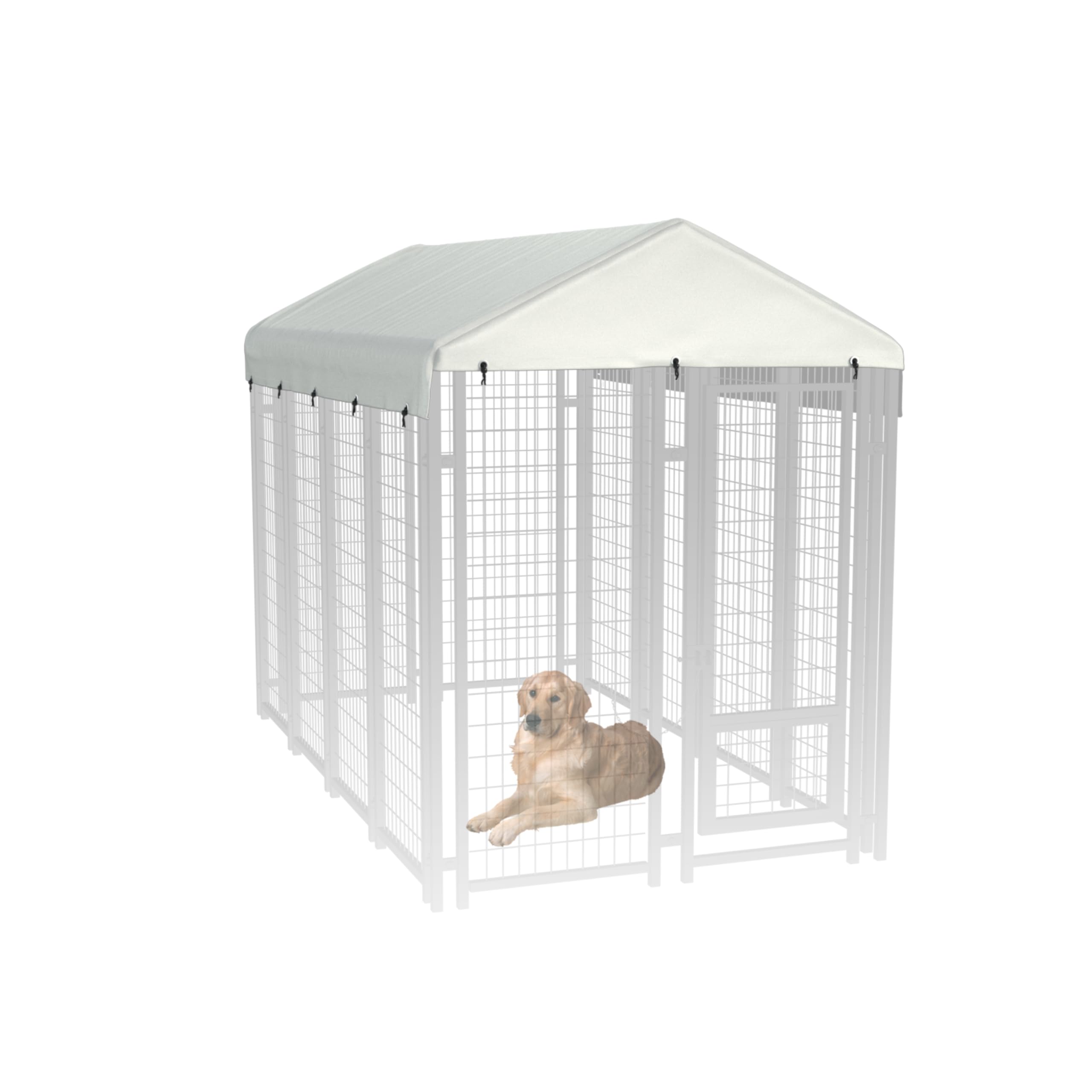Cubierta LYBOSH para jaula de perro 8' x 4', protege de lluvia y sol.