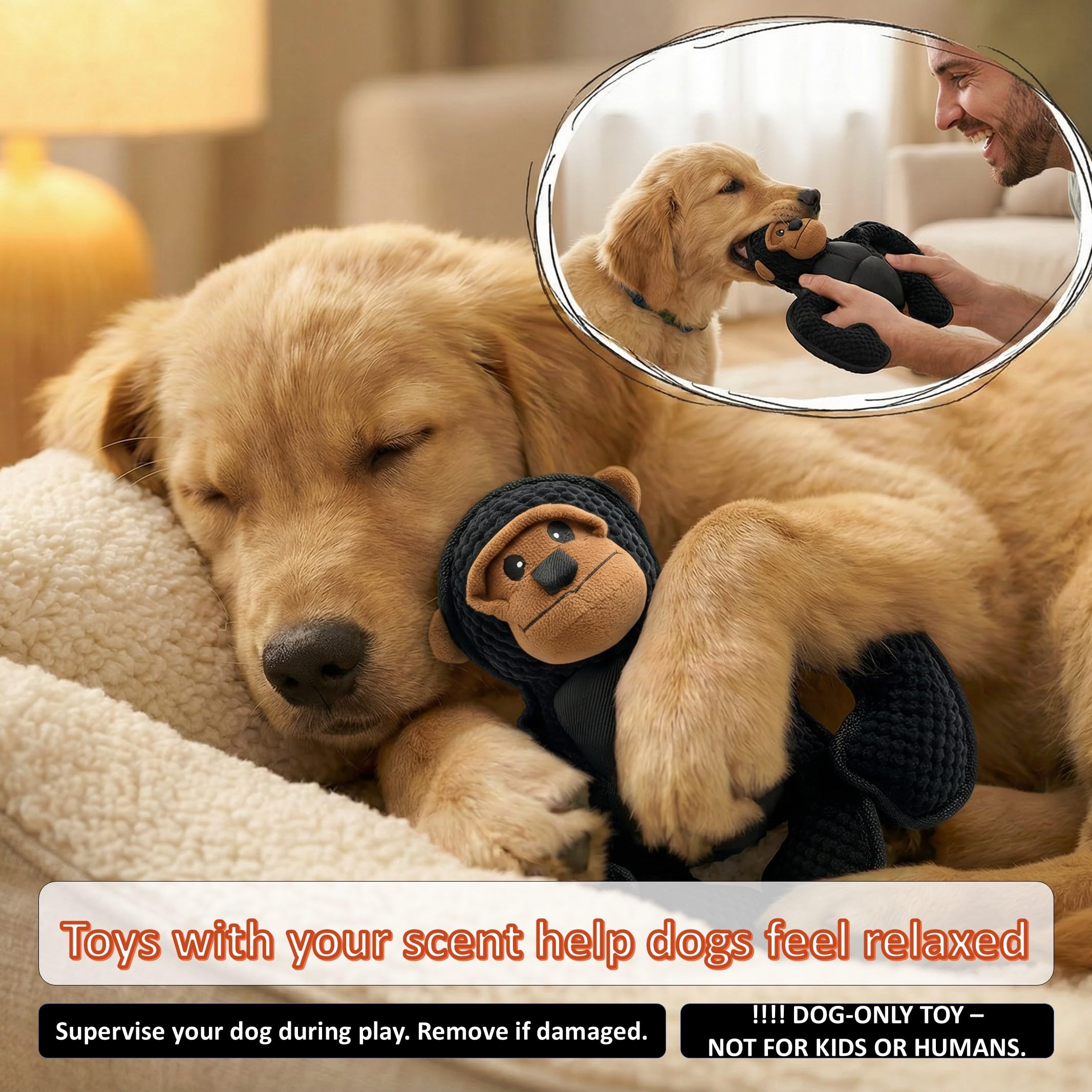 LydaPKS Gorila peluche resistente para morder sin dañar muebles.