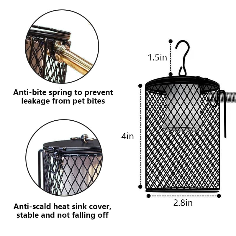 Protector lygchii para lampara de calor mantiene al reptil seguro durante el uso diario.