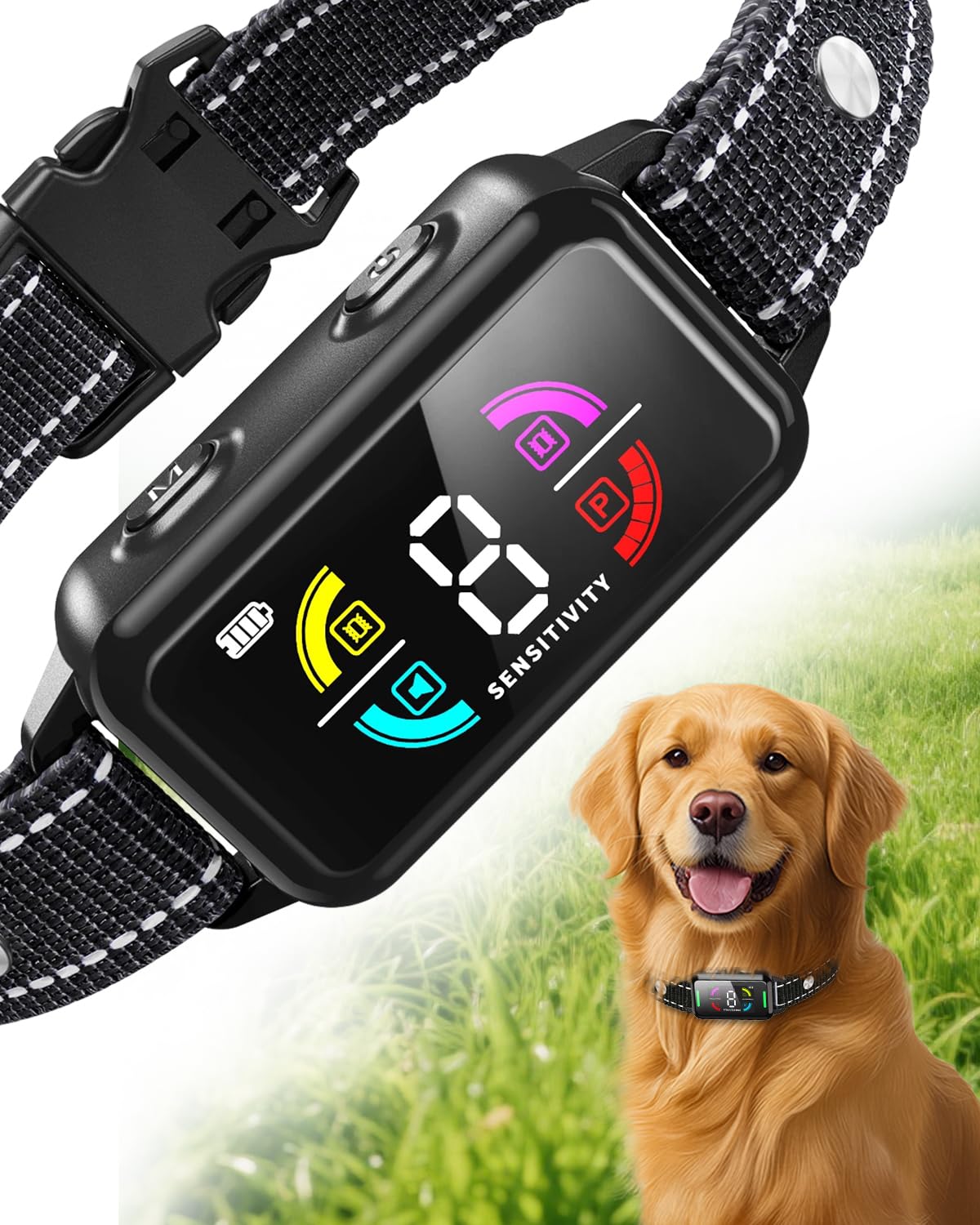 Lykani Collar Antiladridos para Perro Grande, entrenamiento seguro y cómodo.