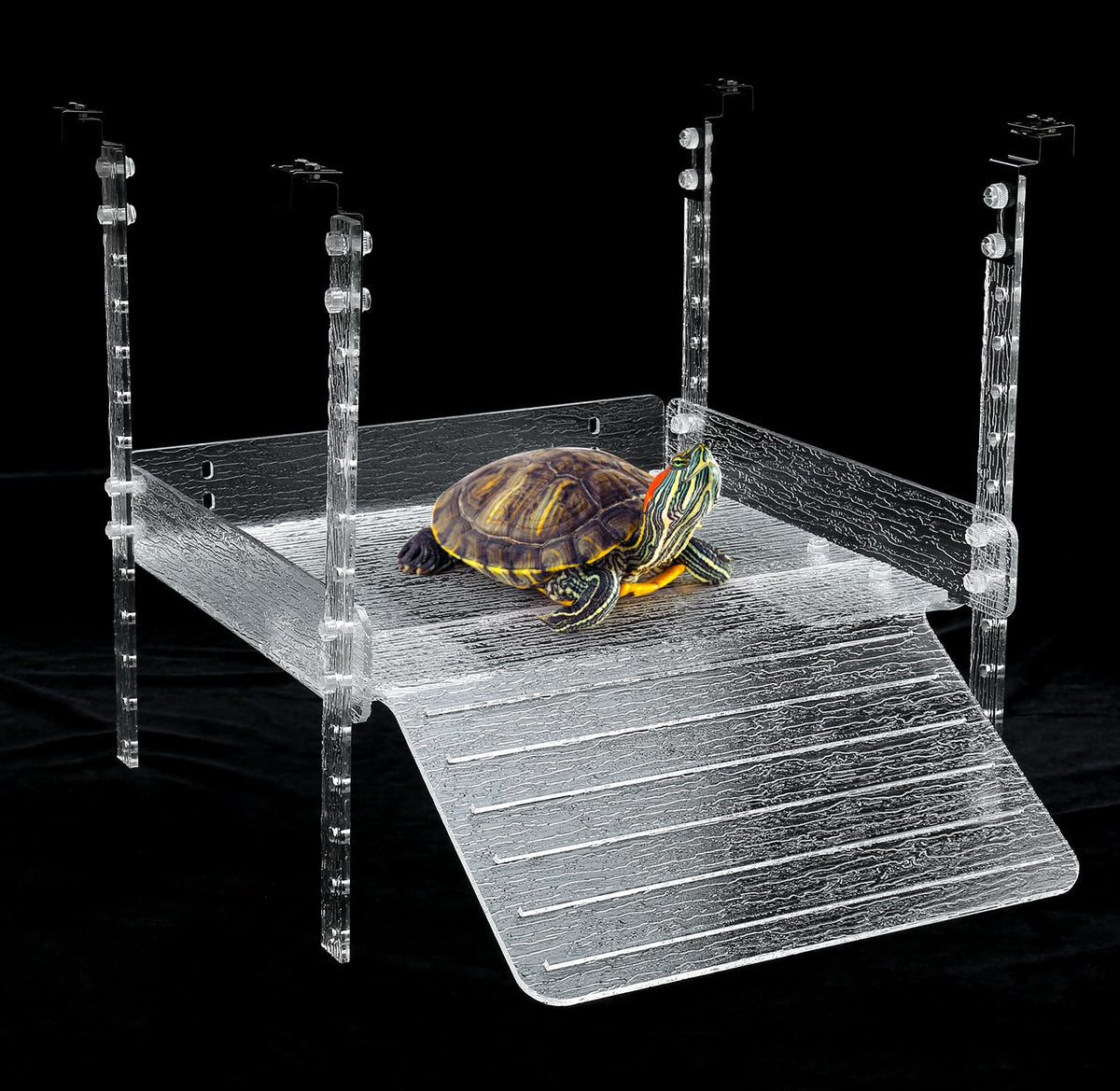 Plataforma LYL LEYOULAND para tortugas tomando sol con agarre seguro