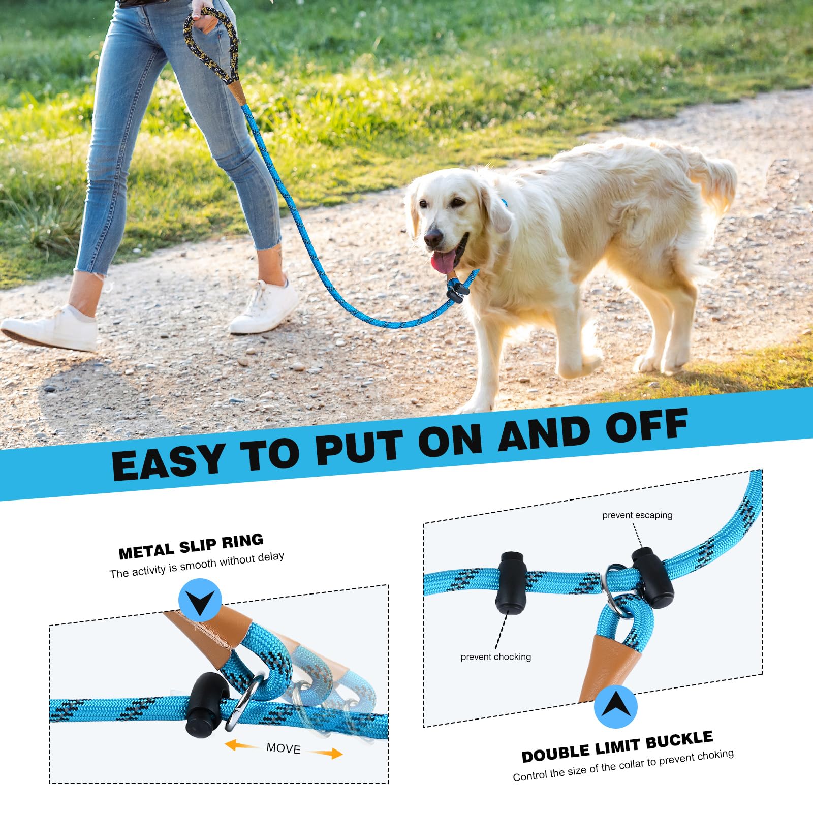 Lynxking anilla metálica resistente para seguridad durante el paseo.