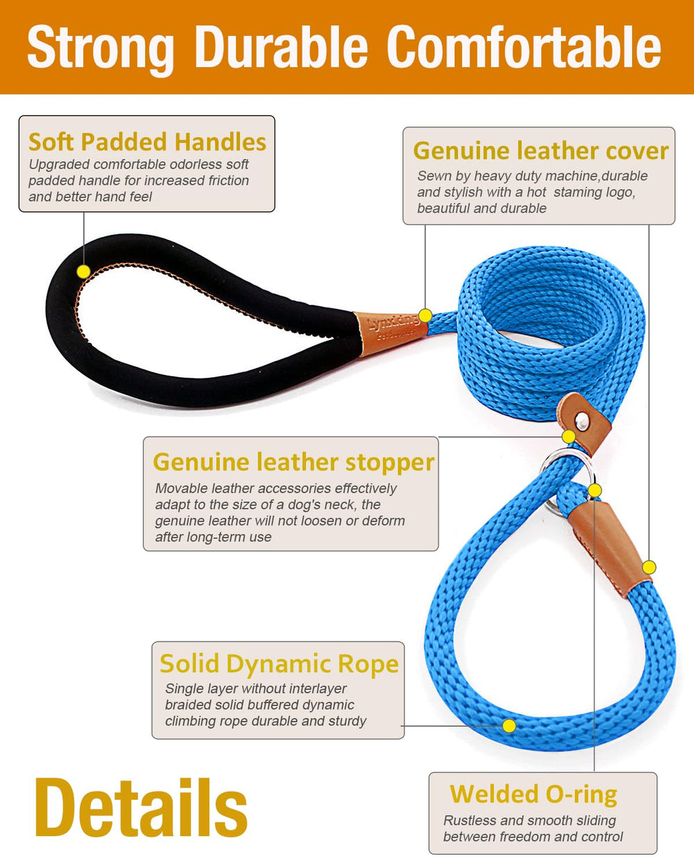 Lynxking correa de entrenamiento de 3/8 pulgadas, ideal para perros pequeños.