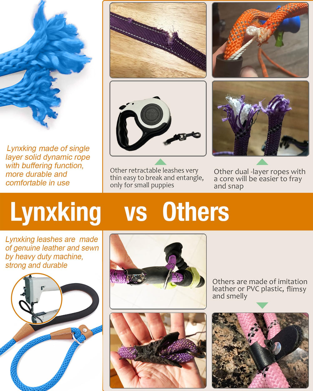 Lynxking correa de entrenamiento de media pulgada, agarre cómodo para caminatas.