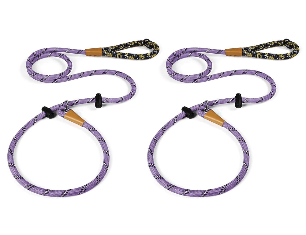 Correa Lynxking Slip Lead reflectiva con mango ajustable para caminatas nocturnas seguras.