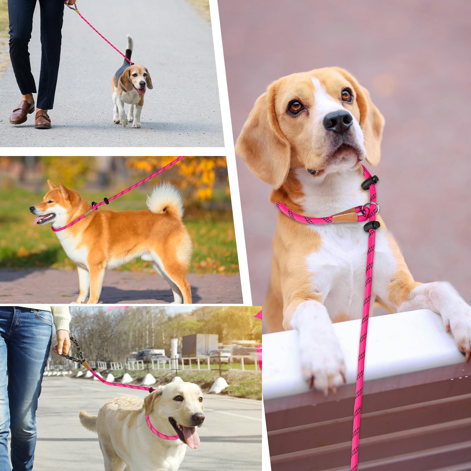 Lynxking Slip Lead rosa, talla pequeña para perros pequeños.