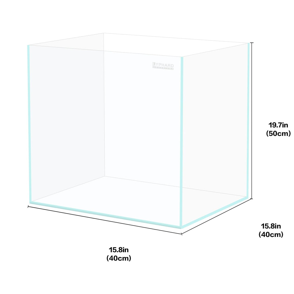 Acuario LYPHARD AQUARIUMS con vidrio bajo hierro ultra claro para visualización nítida.