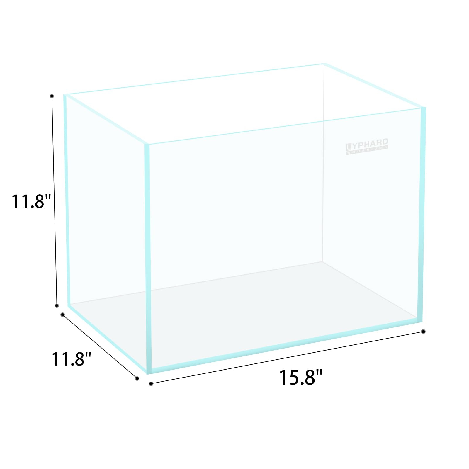 Acuario LYPHARD AQUARIUMS con vidrio ultra claro para exhibir colores y detalles.