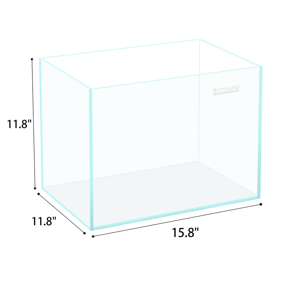 Acuario LYPHARD AQUARIUMS con vidrio ultra claro para exhibir colores y detalles.