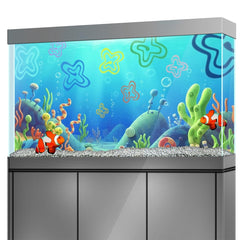 LYYAB fondo acuario con dibujos de animales, mejora la estética y oculta cables.