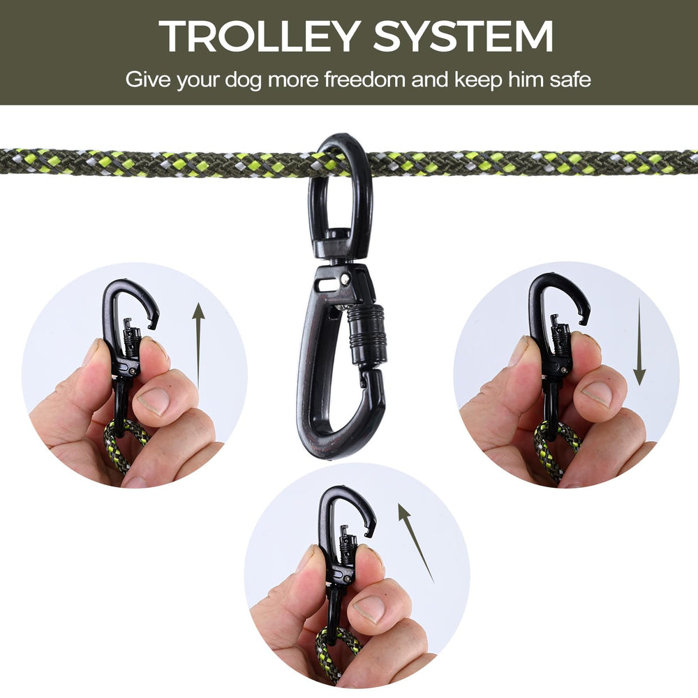 LZ.MZXU cable para perros 75 ft verde, perfecto para explorar sin límites.