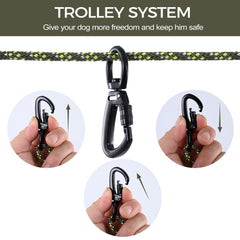 LZ.MZXU cable para perros 75 ft verde, perfecto para explorar sin límites.