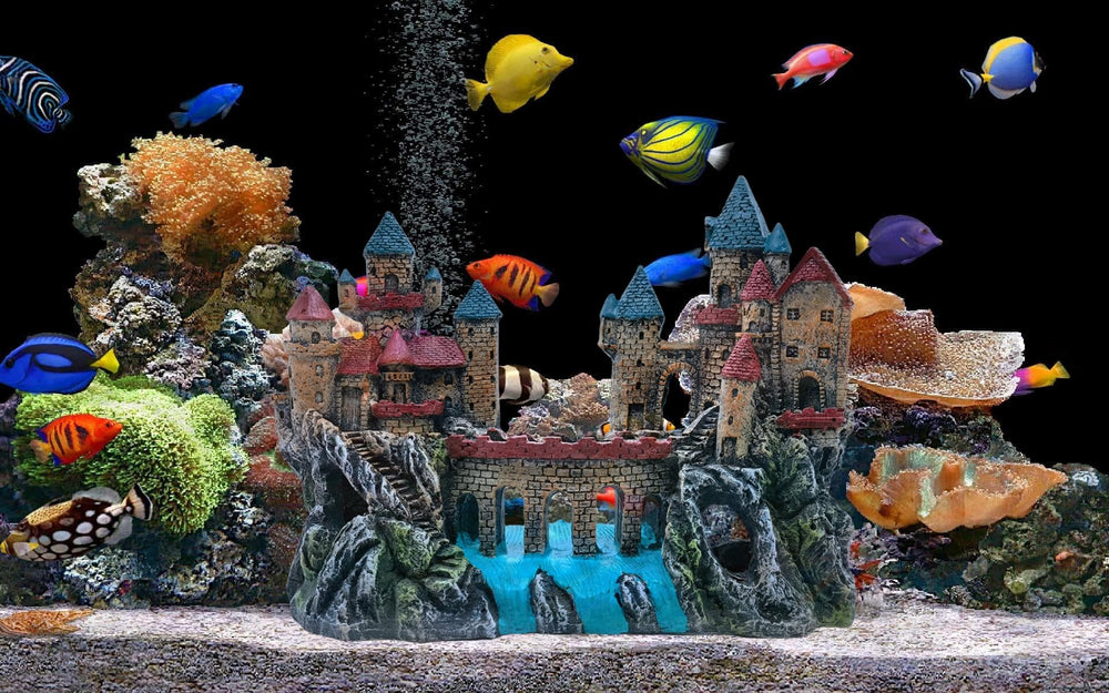 M2cbridge escena submarina con colores naturales, mejora la atmósfera del tanque.