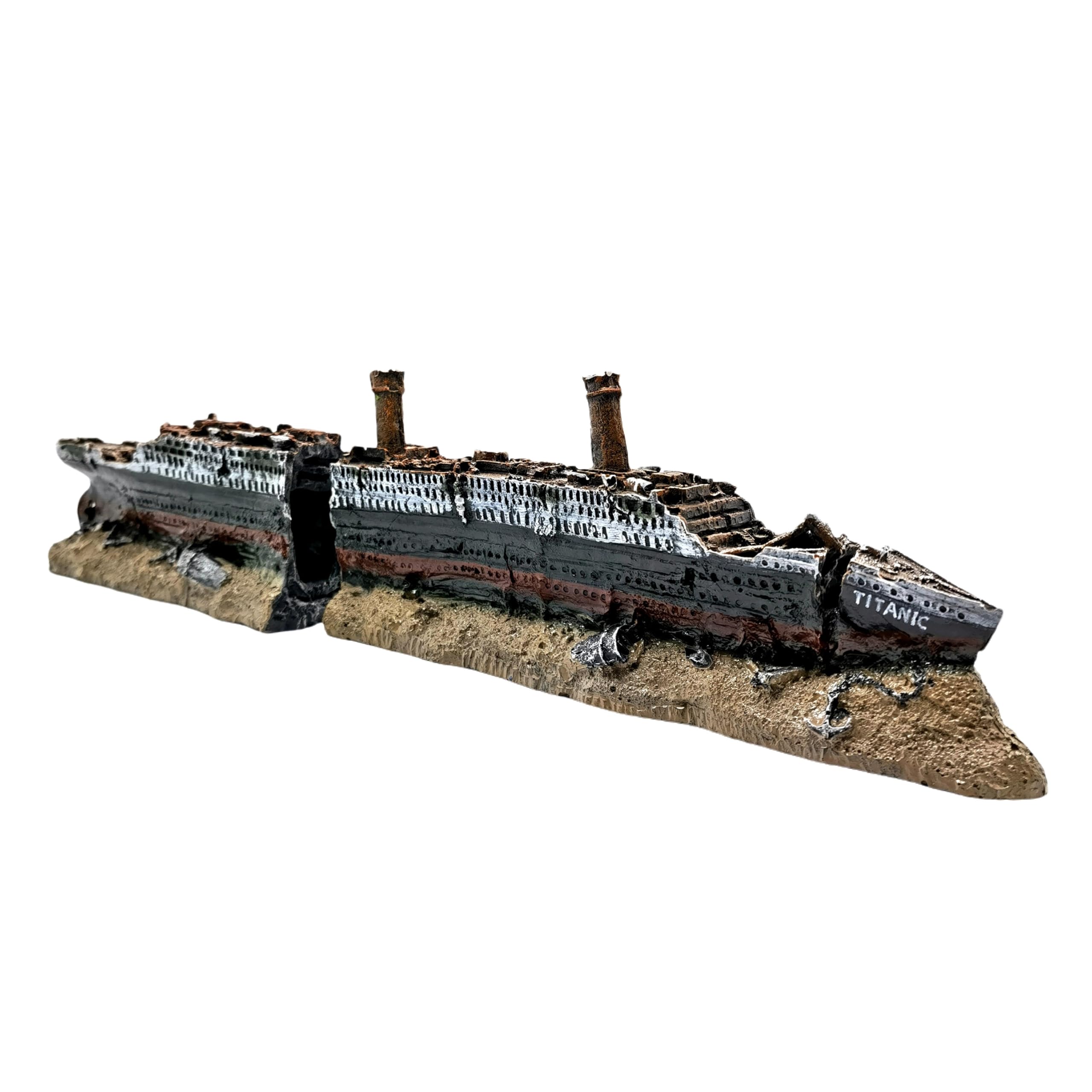 M2cbridge Titanic naufragio en acuario, refugio seguro para peces.