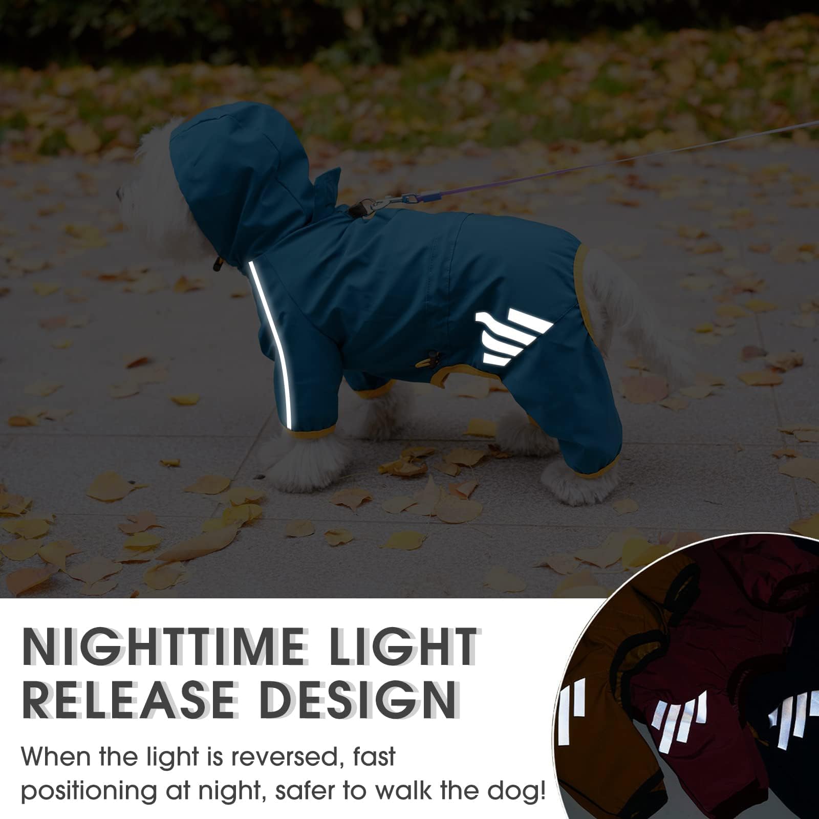 Mabawa impermeable para perro con tejido TPU, protección contra agua y viento
