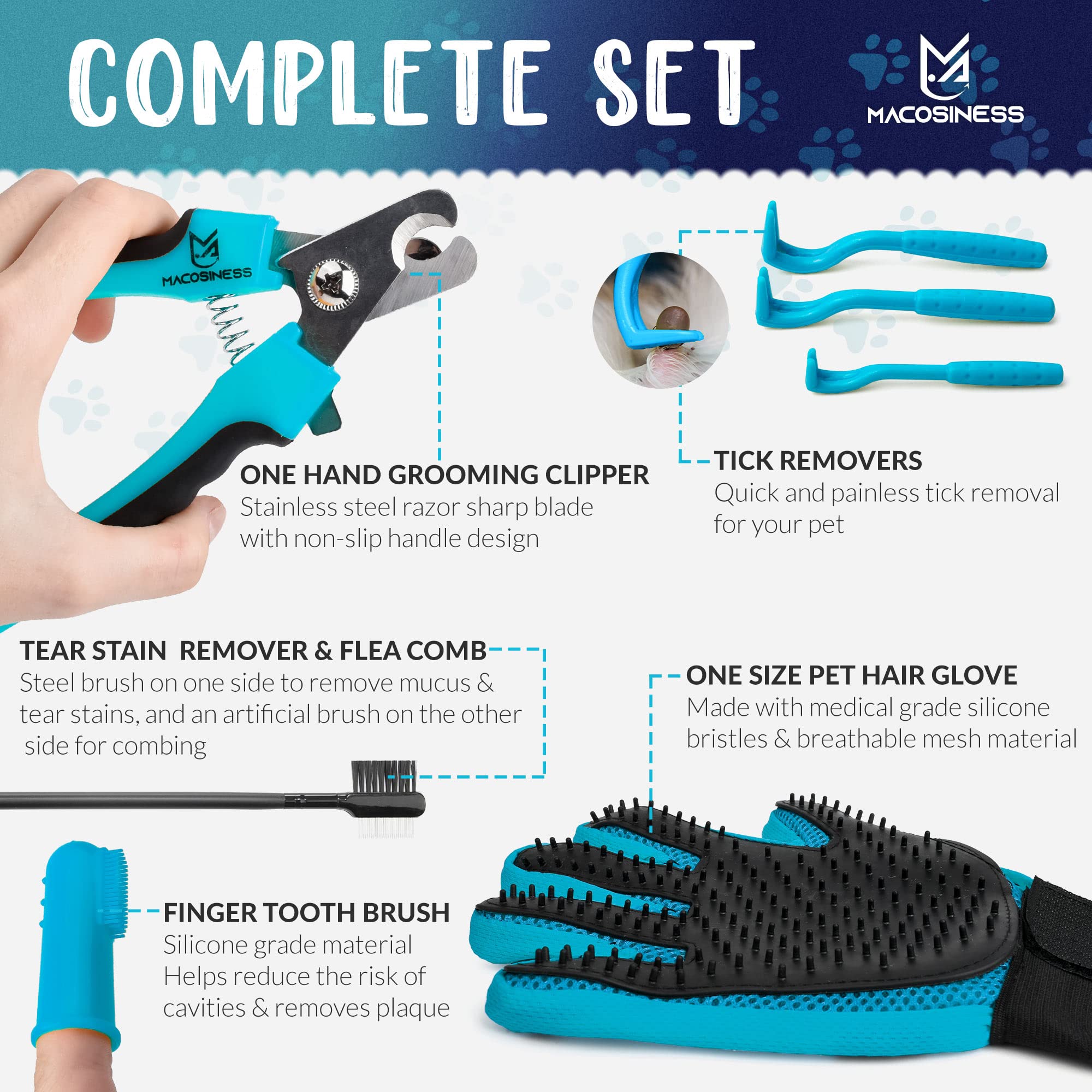 MaCosiness cepillo de dedo de silicona para limpieza suave