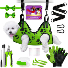 MAcosiness hamaca de cuidado para perros con diseño de patas, soporte estable para mani-pedi