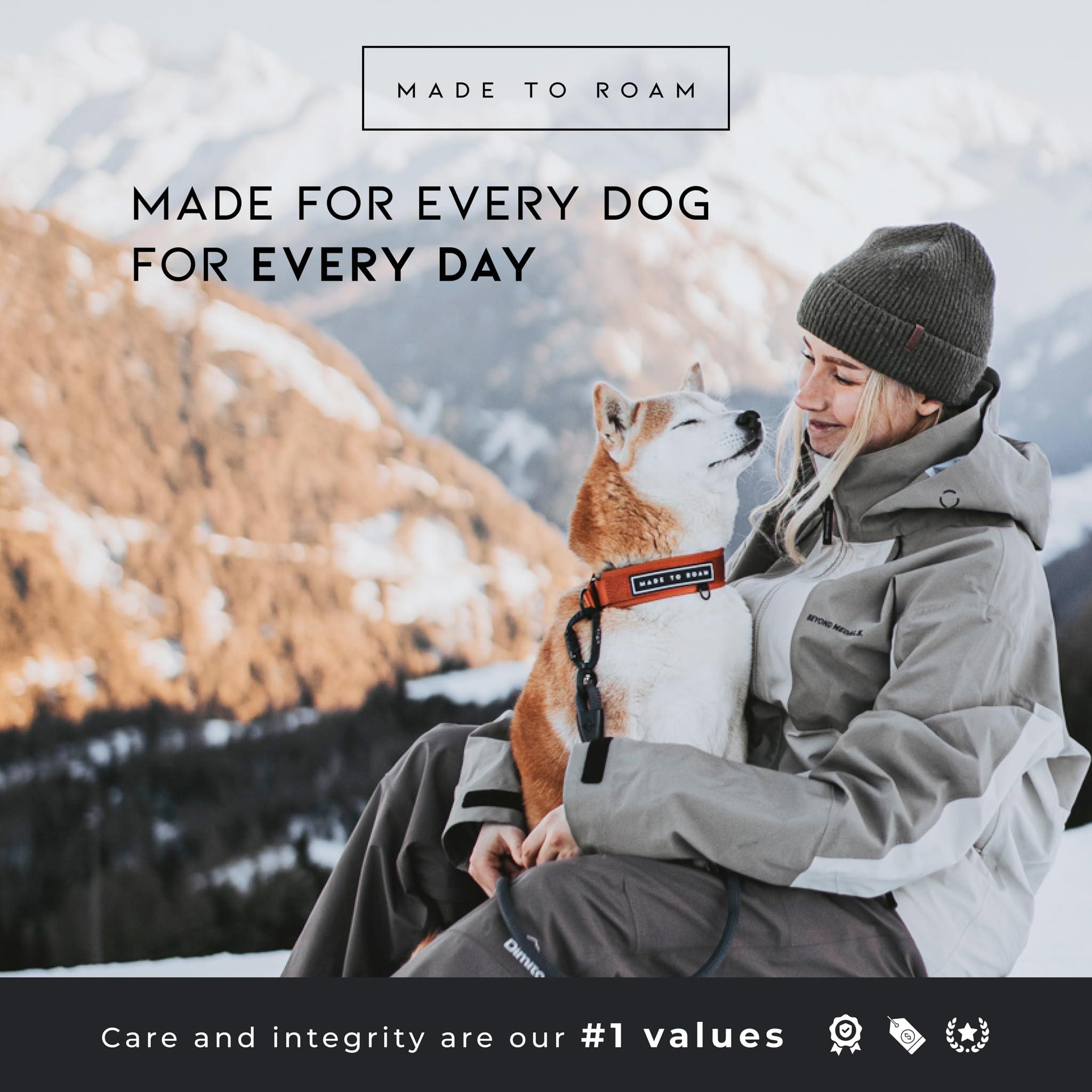 Collar MADE TO ROAM disponibles en múltiples tallas, versatilidad para perros.