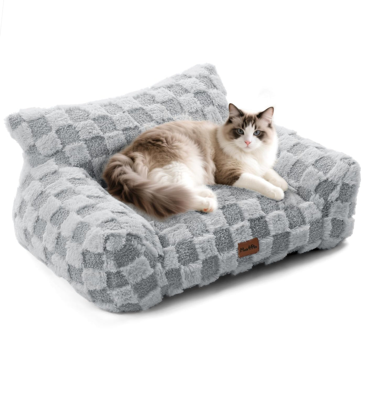 Cama Made4Pets para gatos de interior, vista frontal que destaca confort.