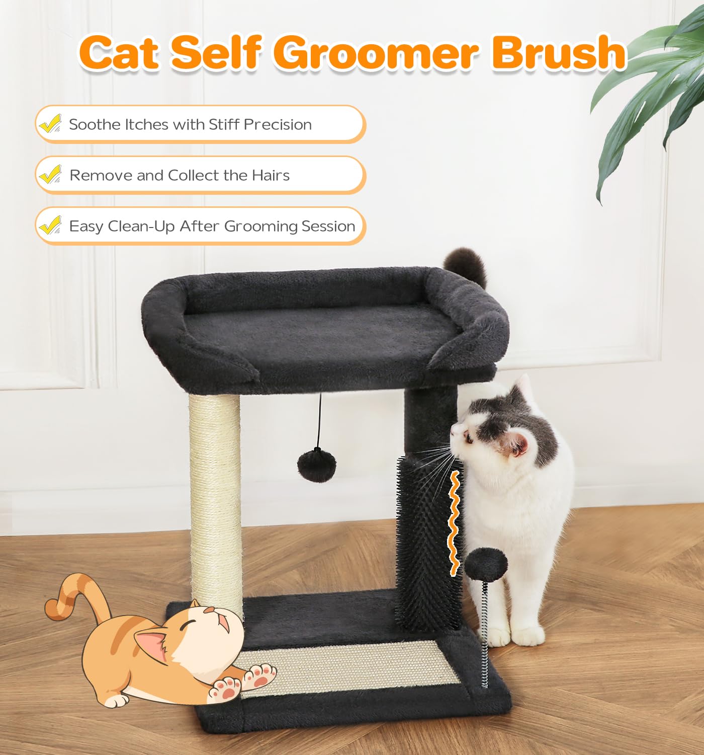 Made4Pets cepillo autoaseo-gato: cepillado cómodo para pelaje limpio.