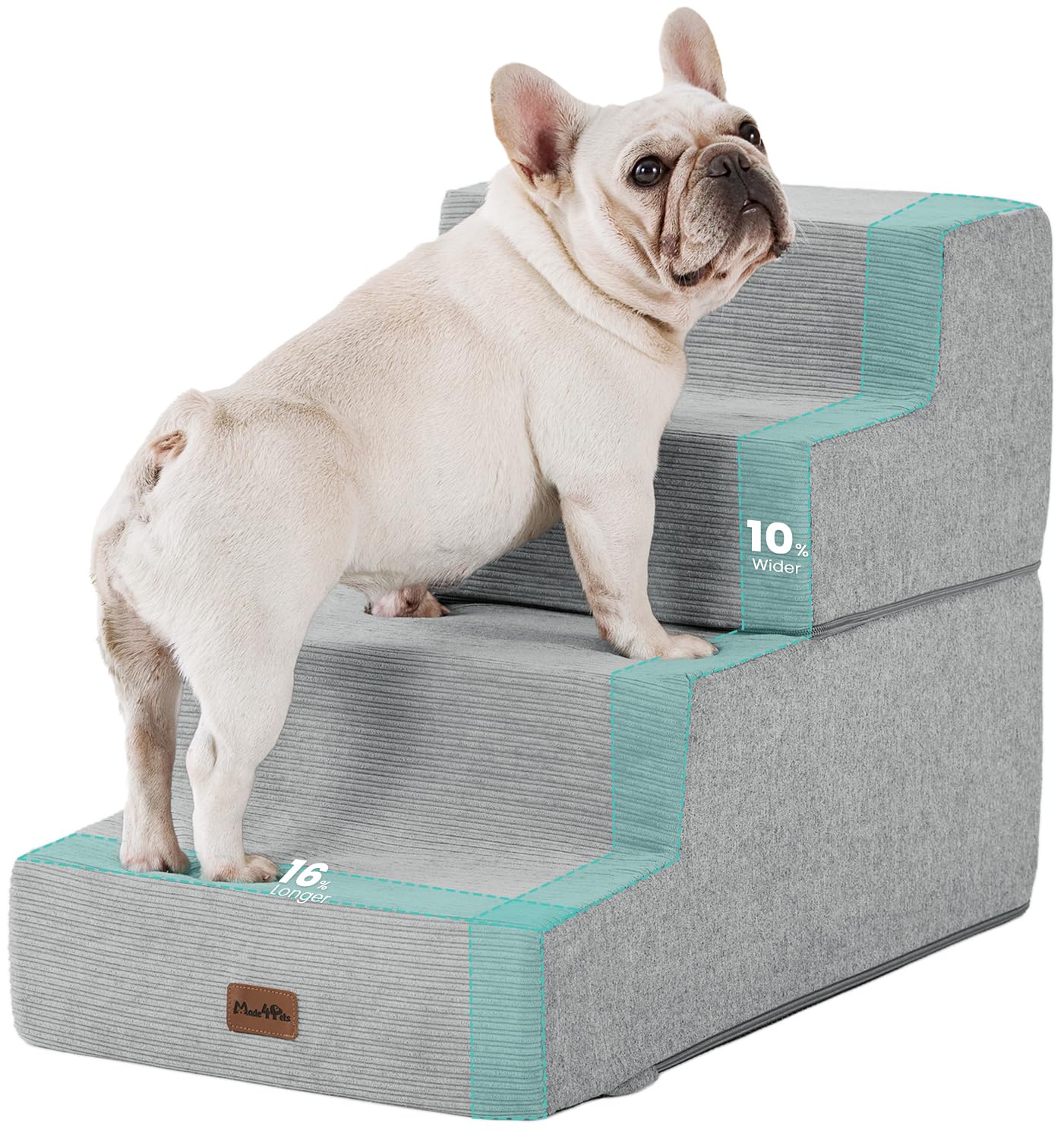 Made4Pets escalones para cama de 4 pasos facilitan subir sin esfuerzo.