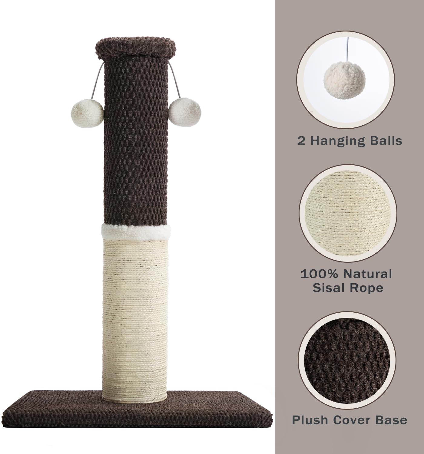 Made4Pets post rascar gato sisal natural para desgaste saludable
