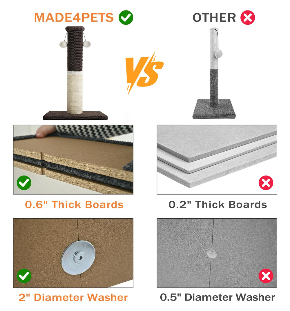 Made4Pets post rascar gato superficie alfombrada suave para uñas