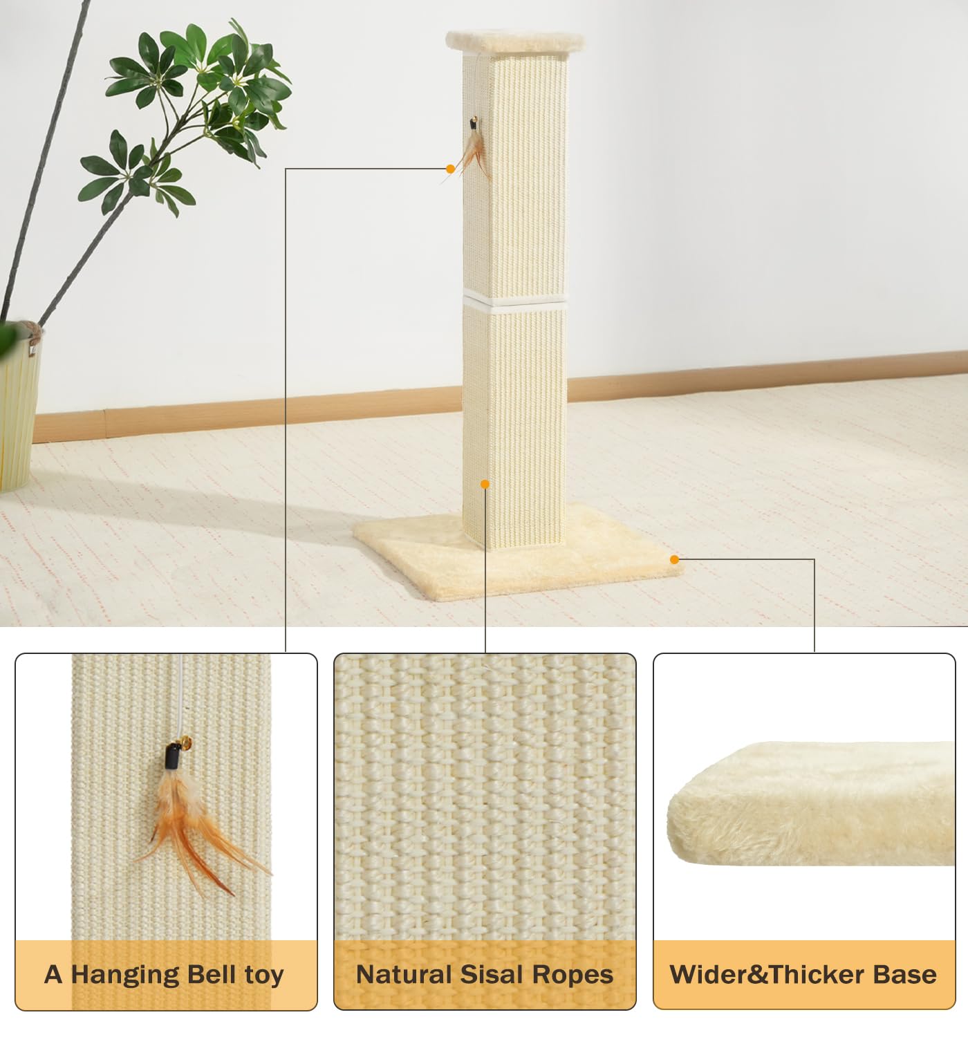 MADE 4 PETS poste con sisal natural para rascar y proteger muebles