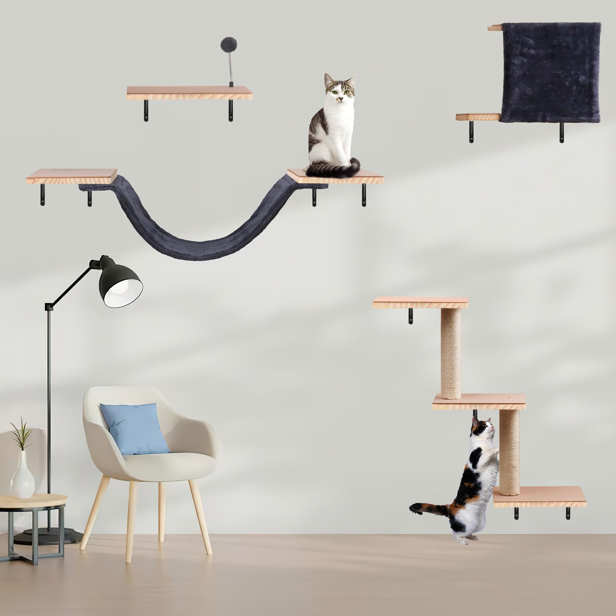 MADNIU sistema mural completo, configura espacios verticales para gatos