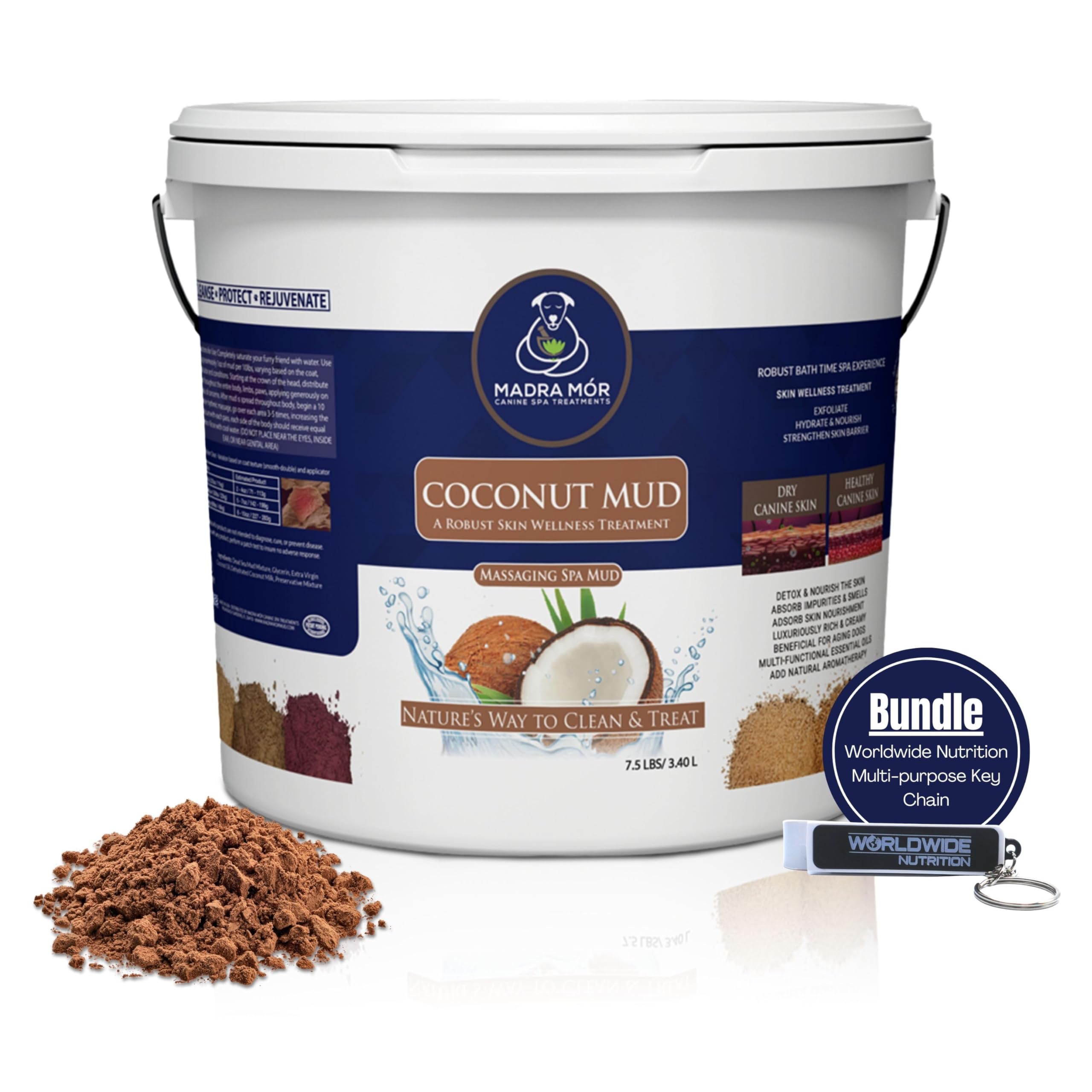 Madra Mor lodo coco para baño de perros, limpieza suave y piel revitalizada